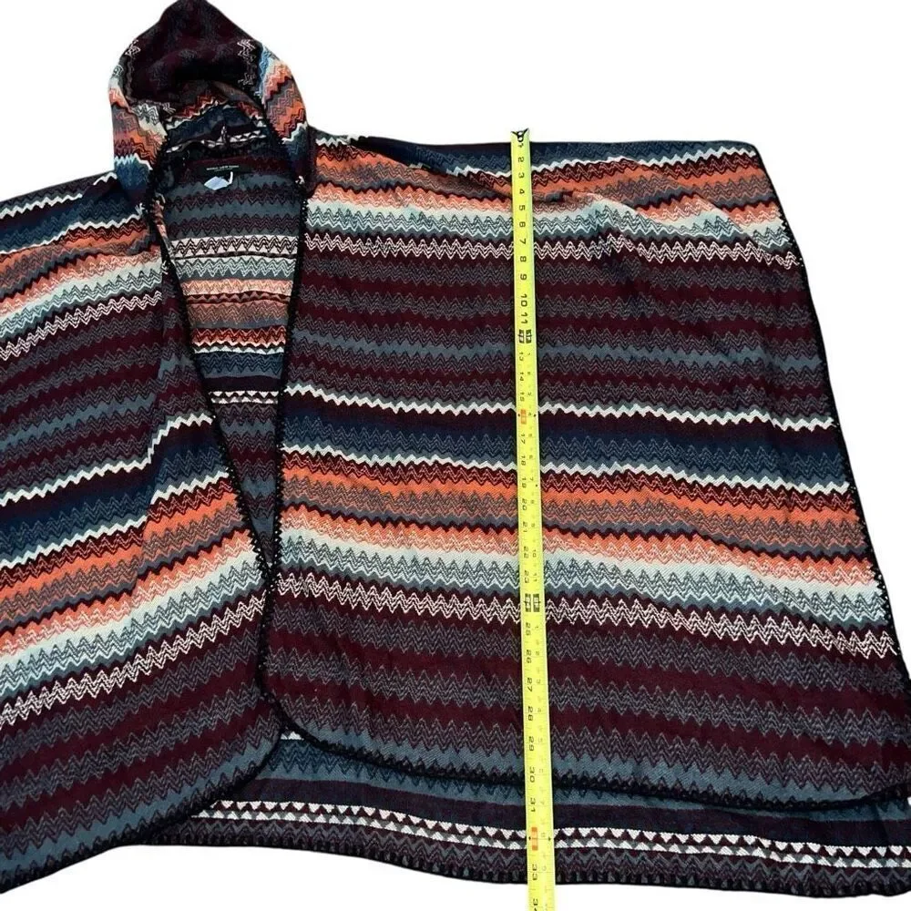 MARC NEW YORK Multi Color Hooded Cape Ruana One Size - Picture 6 of 6